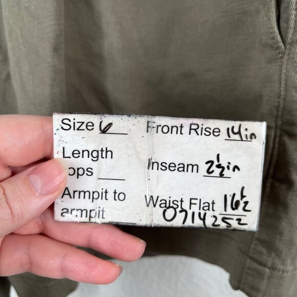 Free People Womens Bille Chino Olive Cotton Khaki Shorts Size 6 - Picture 11 of 11